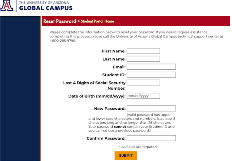  This is a website form of UAGC Student Login