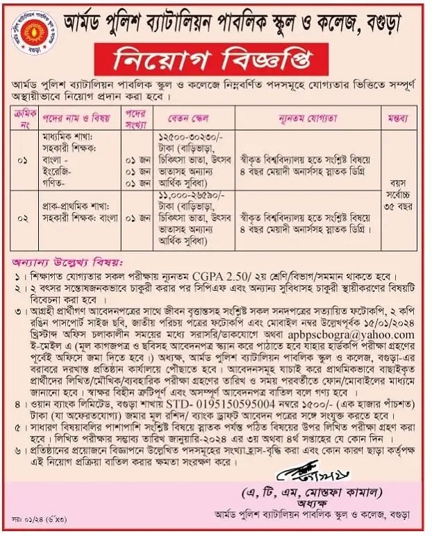 Bangladesh Police Job Circular 2024